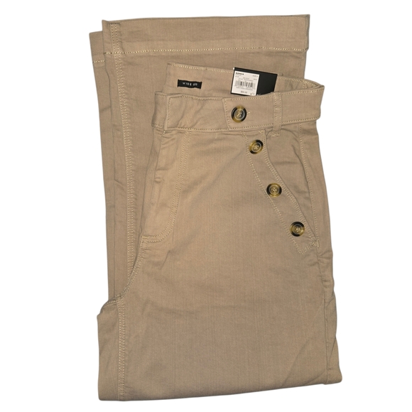 Simply Vera Vera Wang Sailor-Style Stretch Denim Wide Leg Crop Pants - Size 8 - Picture 3 of 9